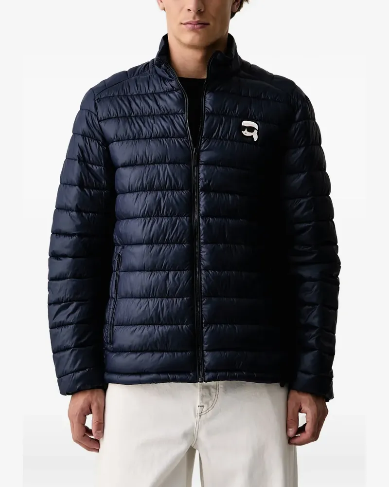Karl Lagerfeld Gesteppte Jacke mit Logo-Patch - Blau Blau