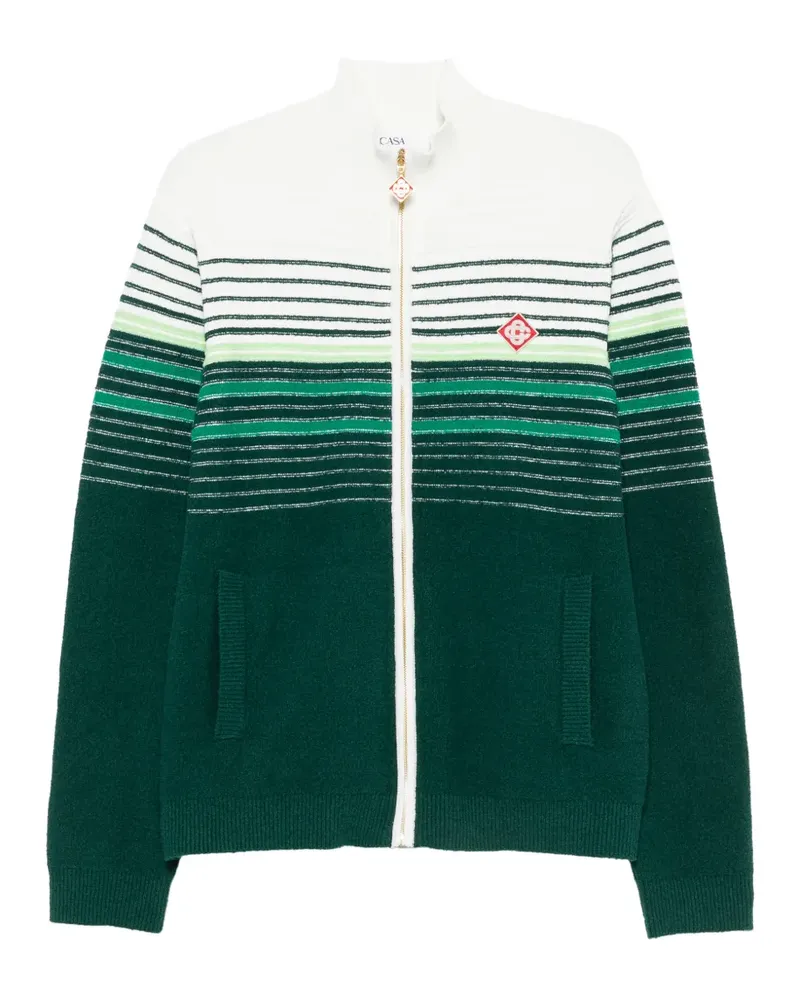 Casablanca Paris striped zip-up cardigan - Grün Grün
