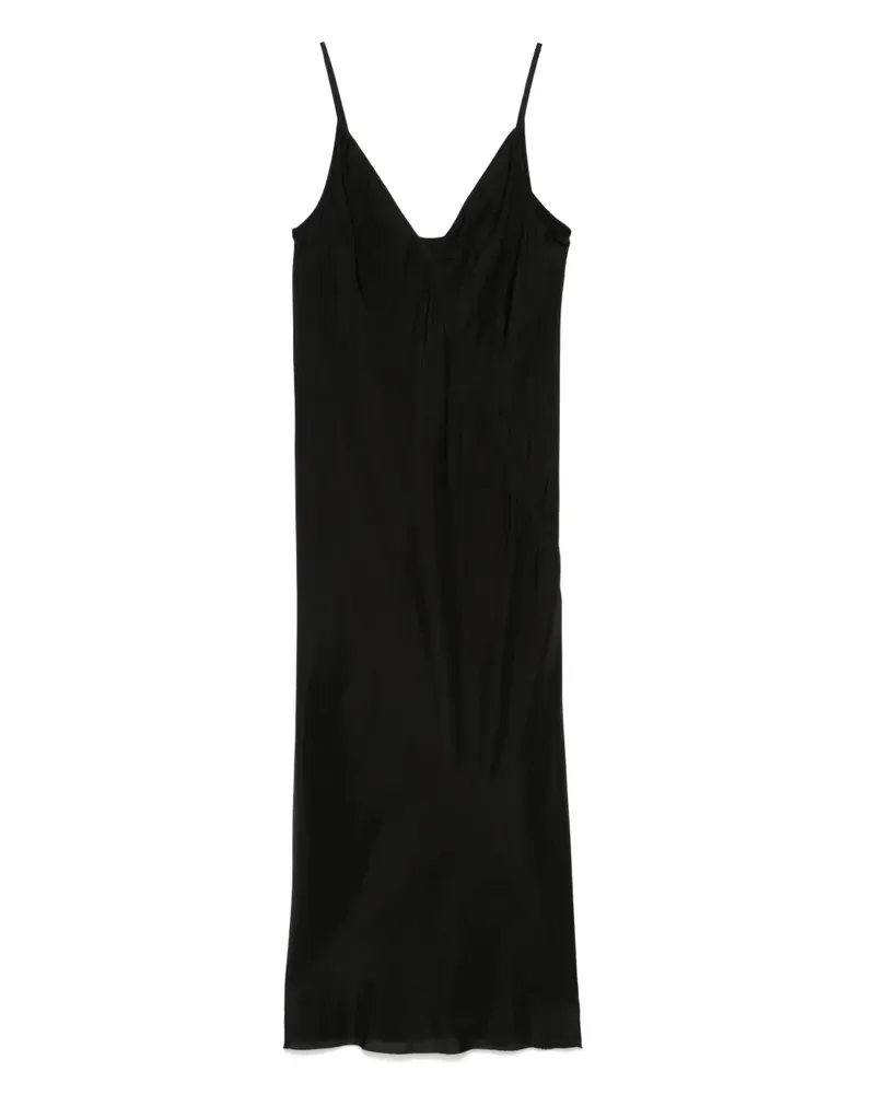 Rick Owens Midikleid mit Spaghettiträgern - Schwarz Schwarz