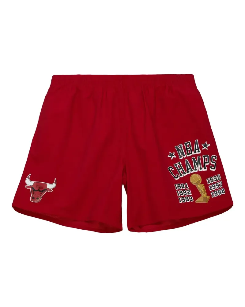 Mitchell & Ness Chicago Bulls 6x Champions Heritage Shorts - Rot Rot