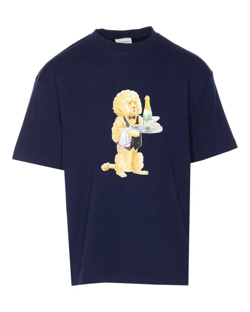 Drôle de Monsieur T-Shirt mit Pudel-Print - Blau Blau
