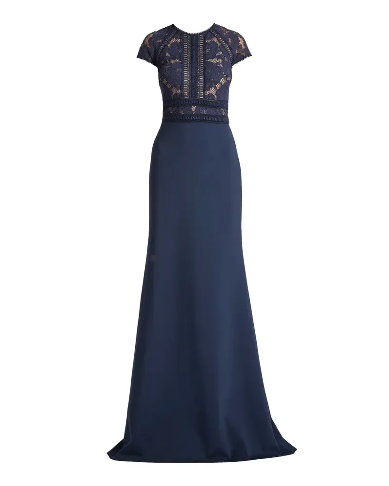 Tadashi Shoji Catrine Spitzenkleid mit Perlen - Blau Blau