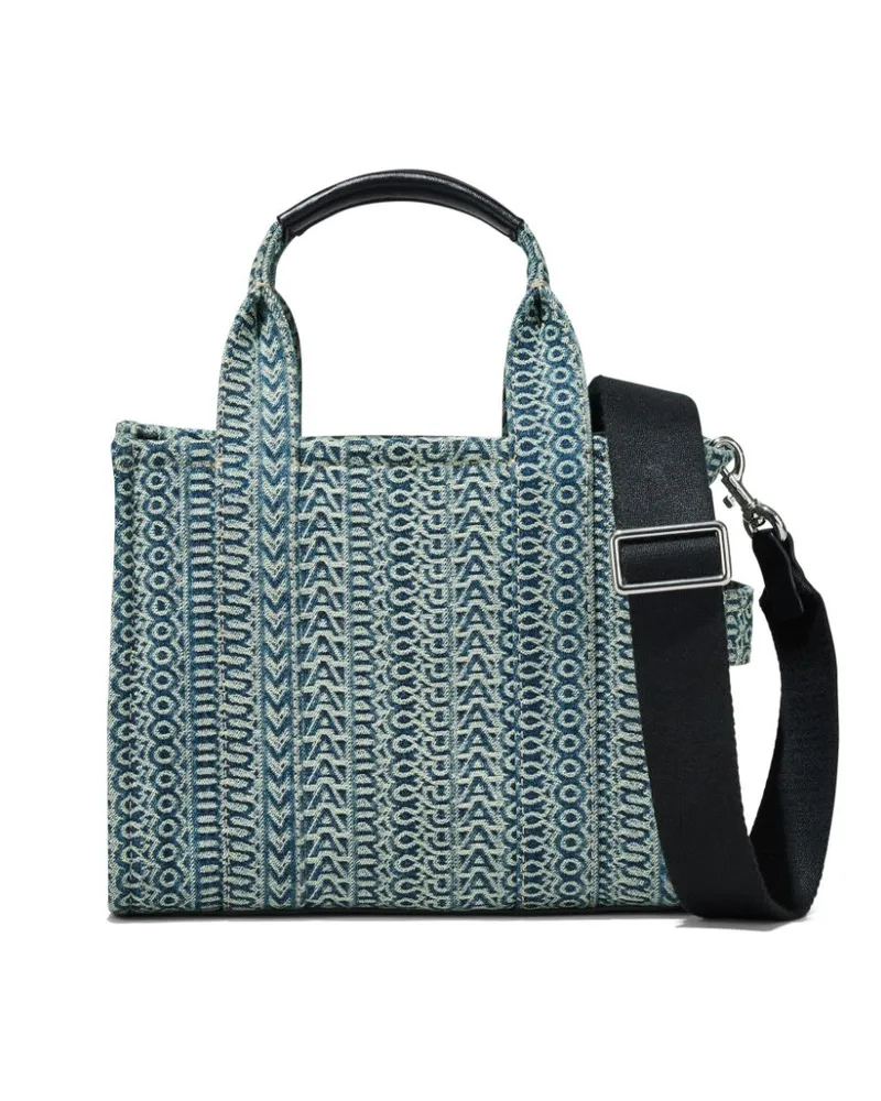 Marc Jacobs Kleine The Washed Monogram Denim Tote Handtasche - Blau Blau