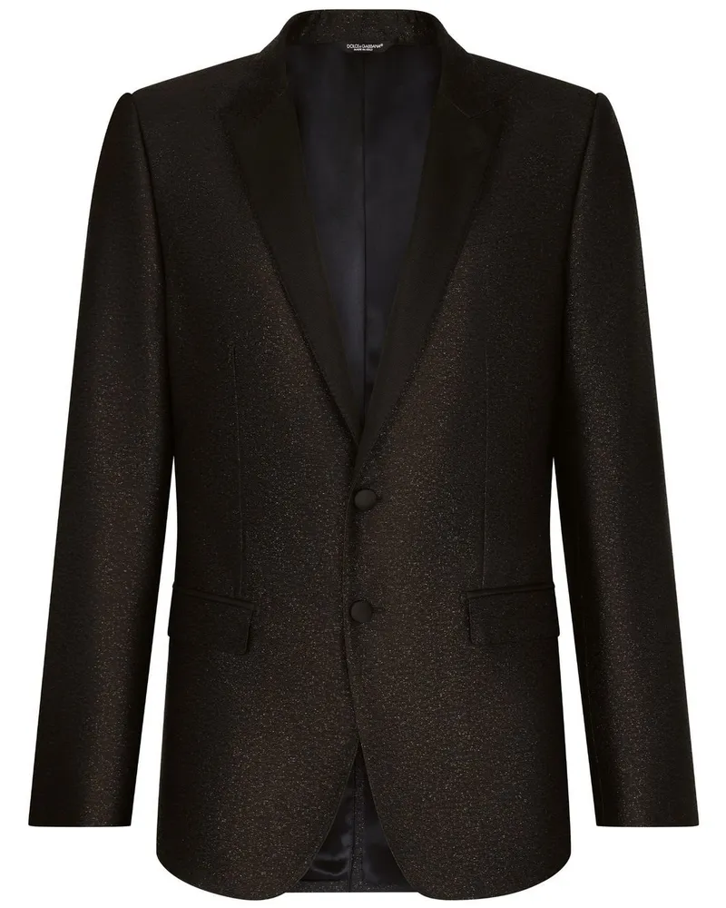 Dolce & Gabbana Martini-Fit-Smoking mit Lamé-Effekt - Schwarz Schwarz