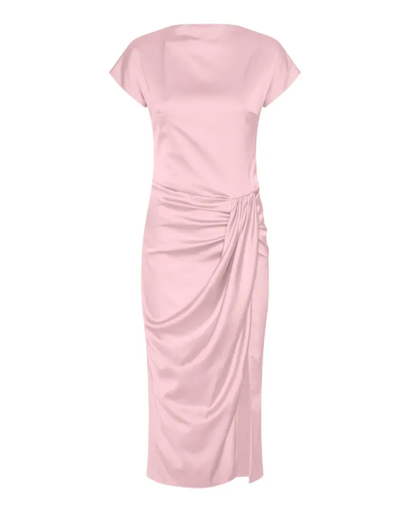 ROTATE Birger Christensen Midikleid mit angeschnittenen Ärmeln - Rosa Rosa