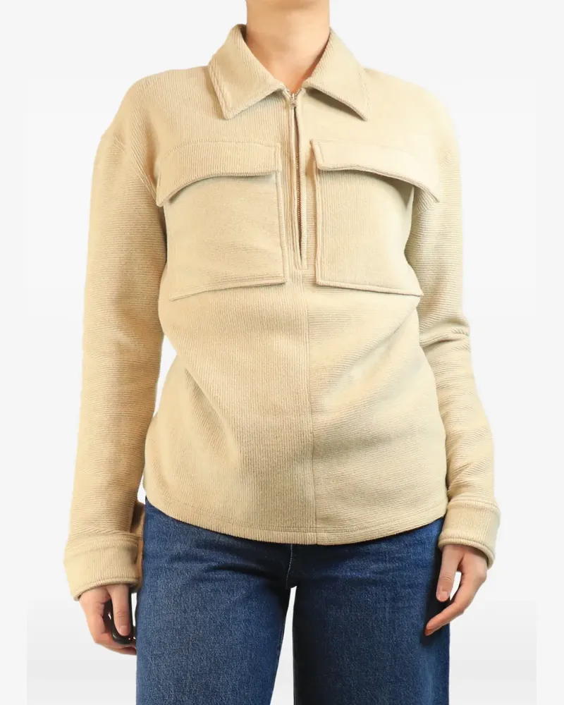 Victoria Beckham half-zip pocket sweater - Nude Nude