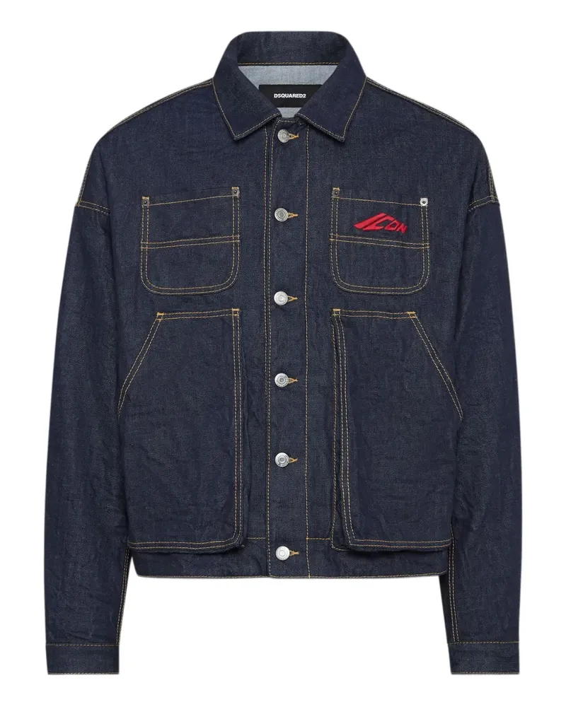 Dsquared2 Jeansjacke mit Logo-Stickerei - Blau Blau