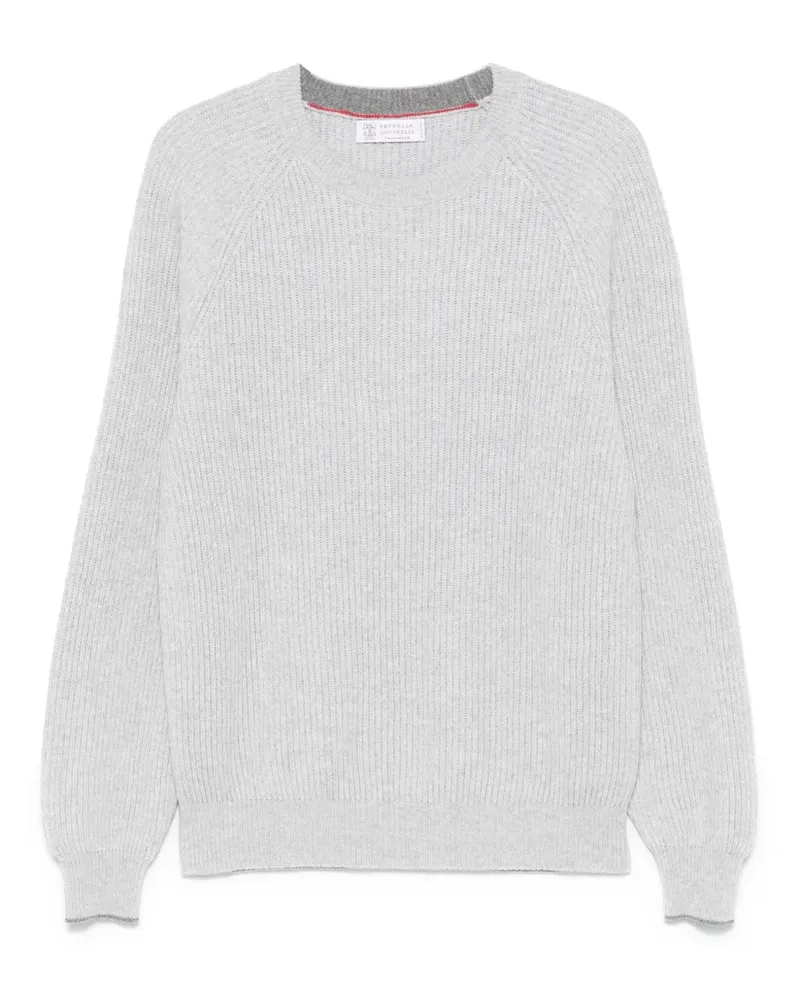 Brunello Cucinelli Gerippter Strickpullover - Grau Grau