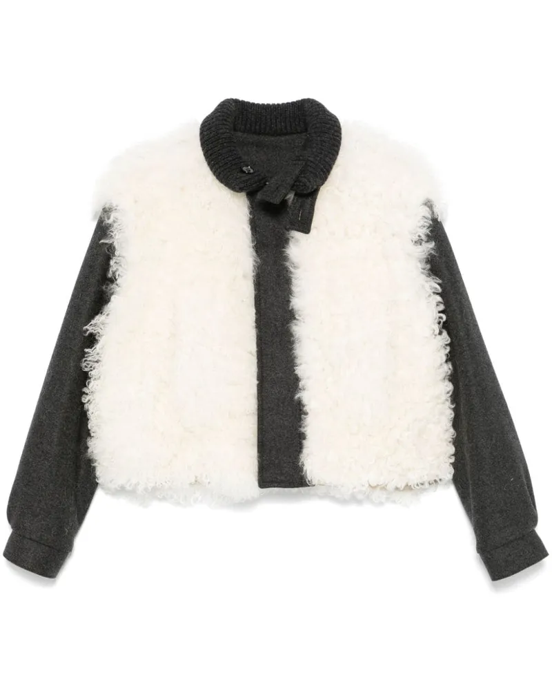 PLAN C Jacke aus Faux Shearling - Weiß Weiß