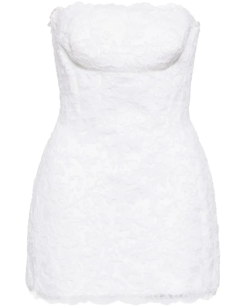 Ermanno Scervino Schulterfreies Midikleid mit Spitze - Weiß Weiß