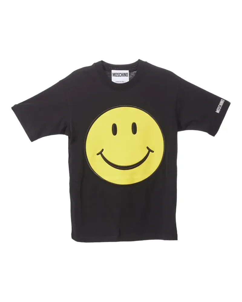 Moschino T-Shirt mit Smiley-Patch - Schwarz Schwarz