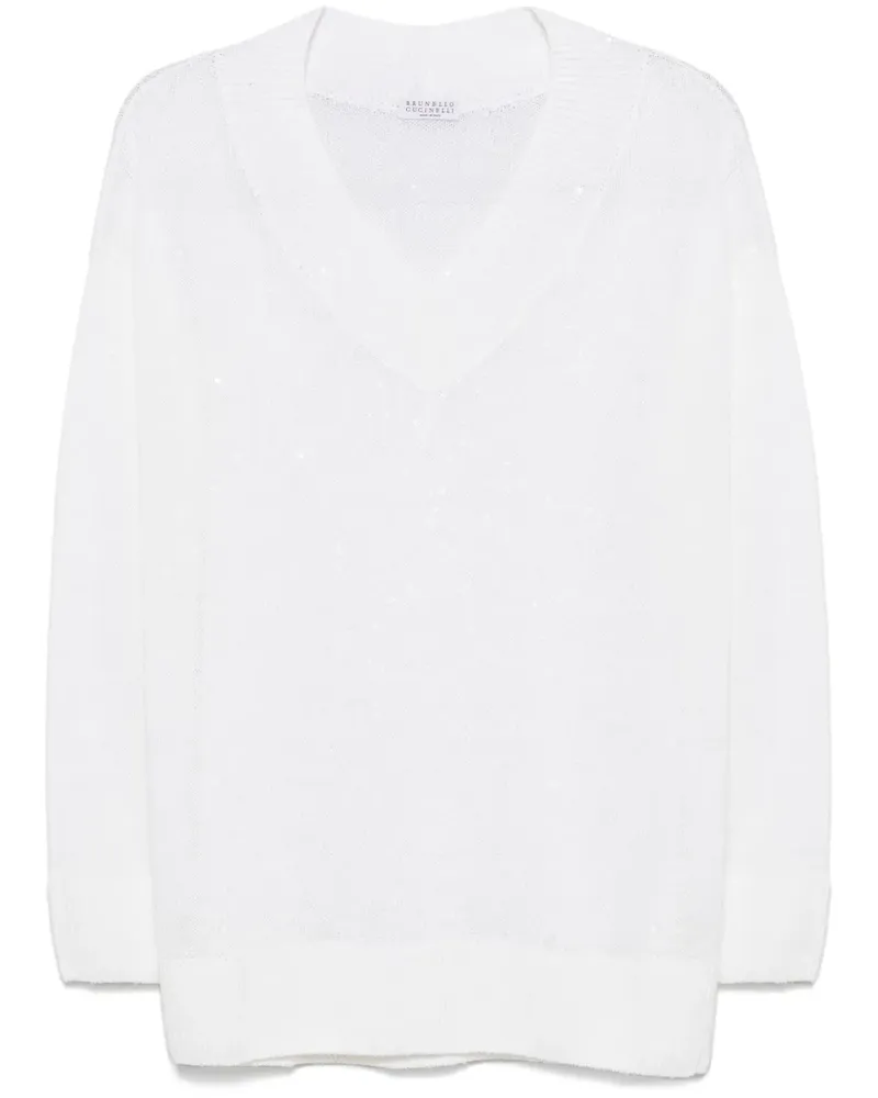 Brunello Cucinelli Pullover mit Pailletten - Nude Nude