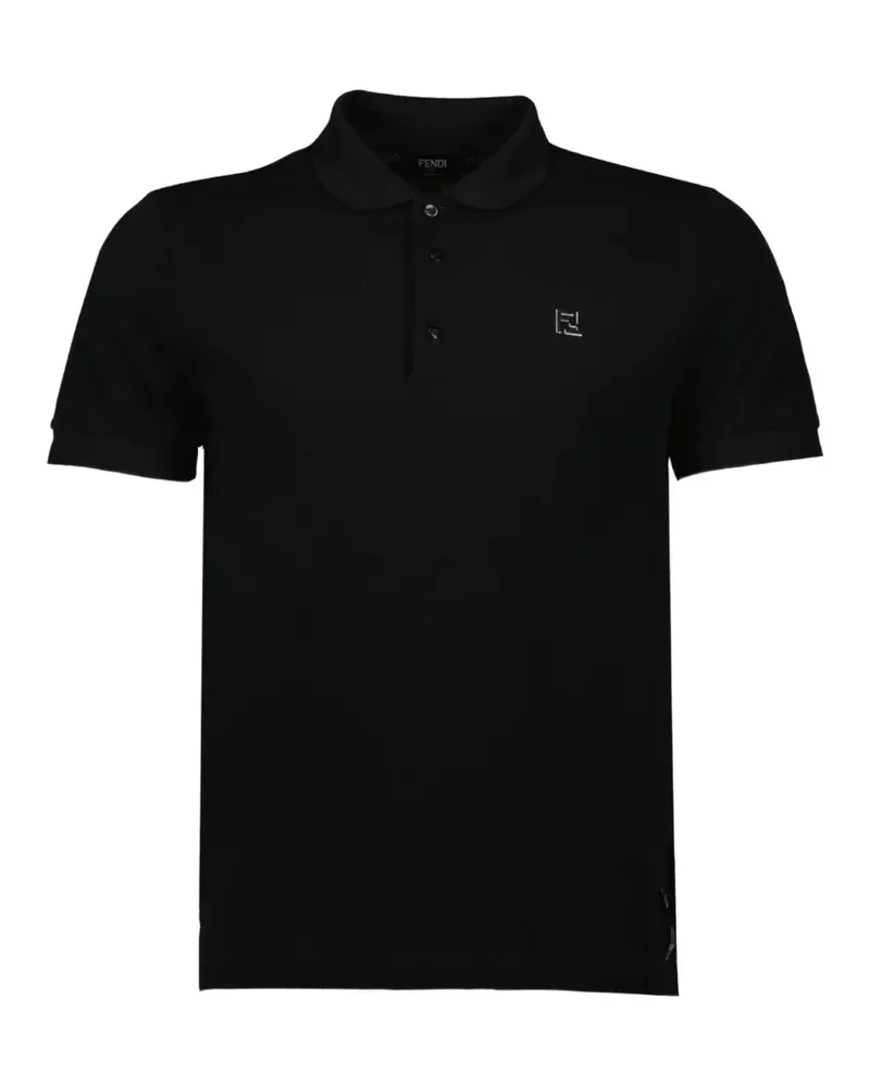 Fendi Poloshirt aus schwarzem Piqué Schwarz