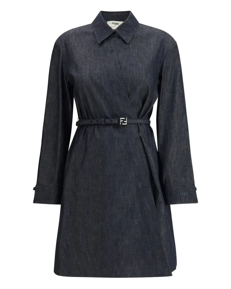 Fendi Hemdkleid mit Gürtel - Blau Blau