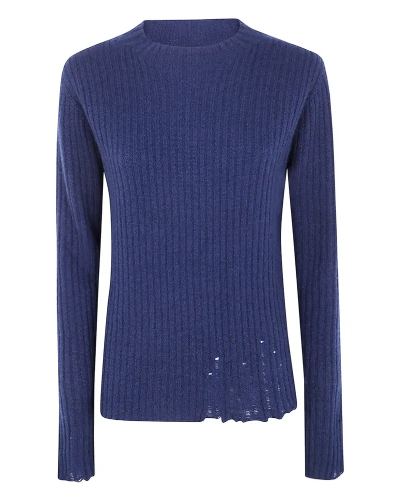 Uma Wang Gerippter Pullover mit Fransen - Blau Blau
