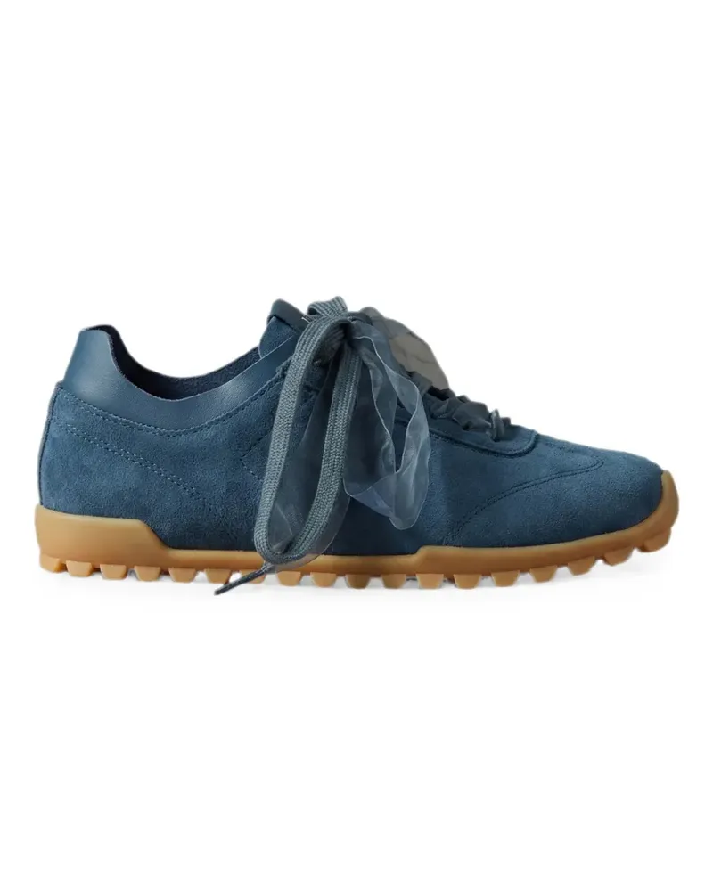 Calvin Klein suede ribbon-lace sneakers - Blau Blau
