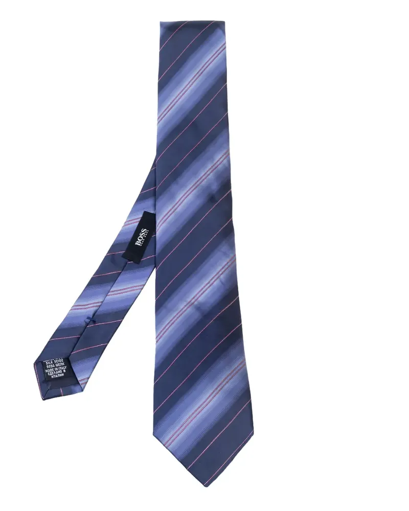 HUGO BOSS Pre-owned Krawatte mit Streifen - Blau Blau