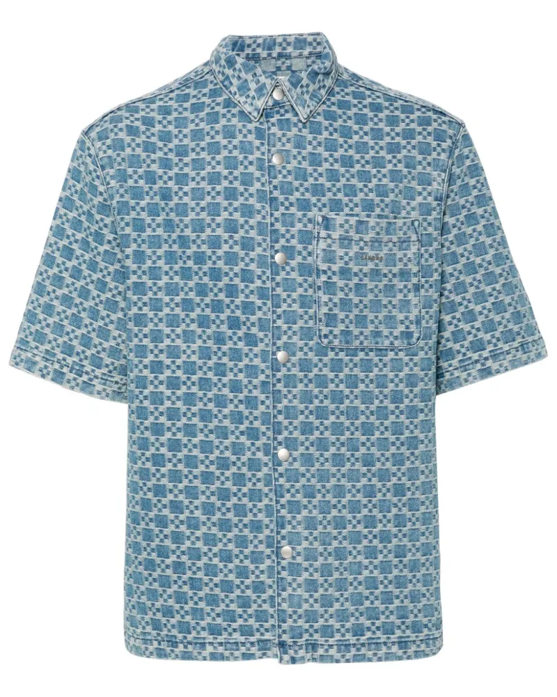 Sandro Hemd aus Logo-Jacquard - Blau Blau