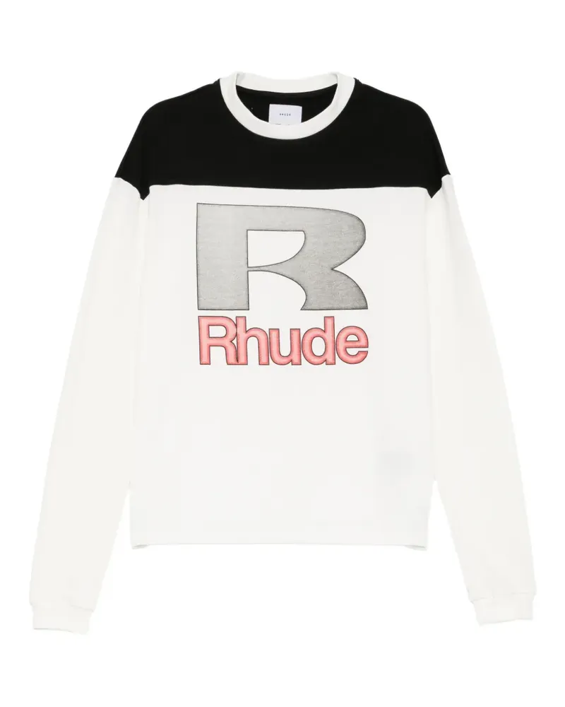 RHUDE T-Shirt mit Logo-Print - Weiß Weiß