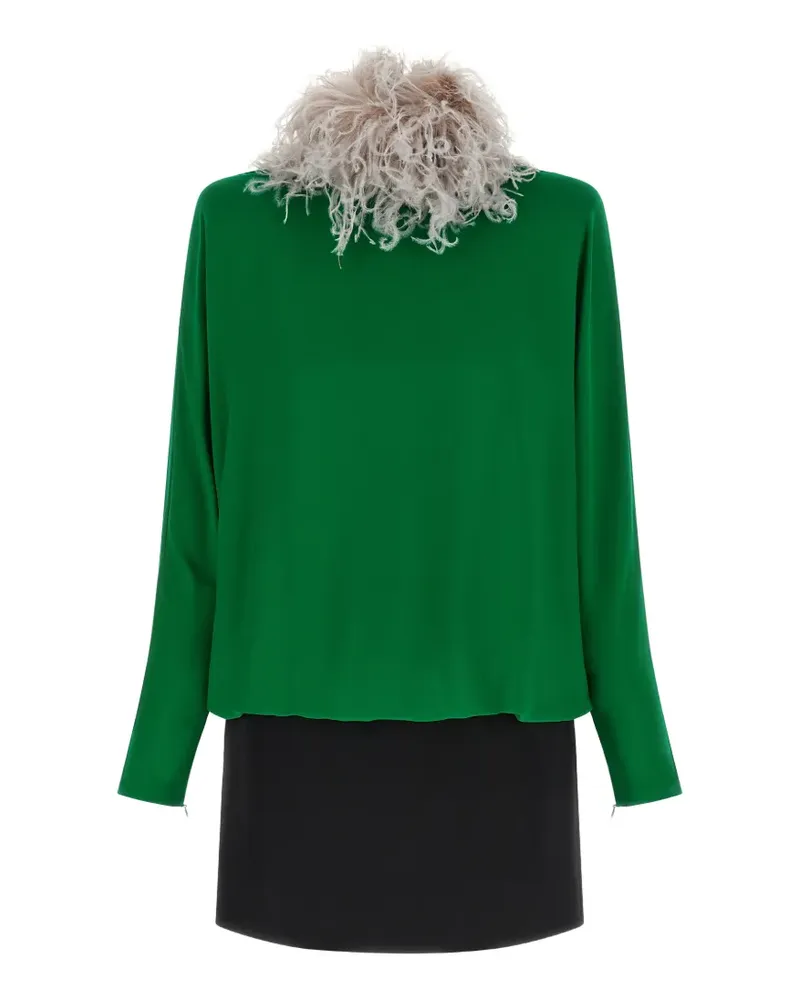 Valentino Garavani feather-embellished mini dress - Grün Grün