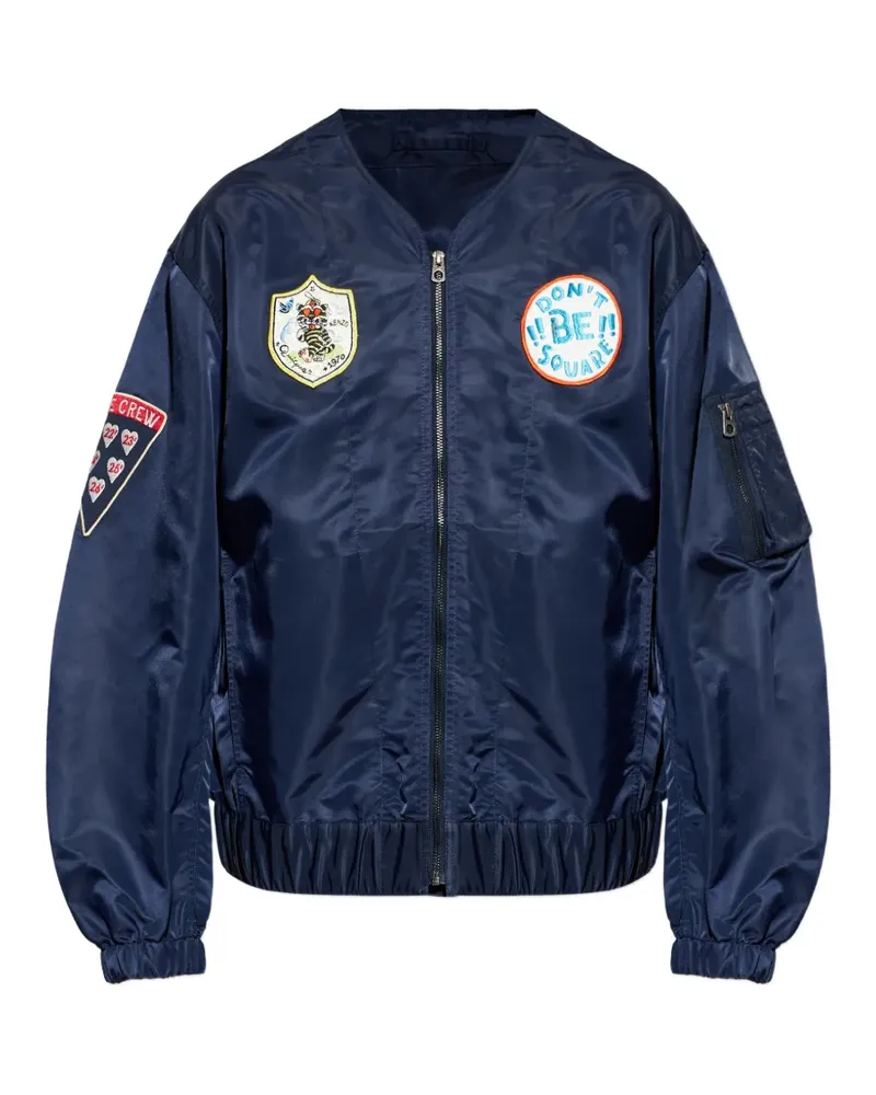Kenzo logo-patch bomber jacket - Blau Blau