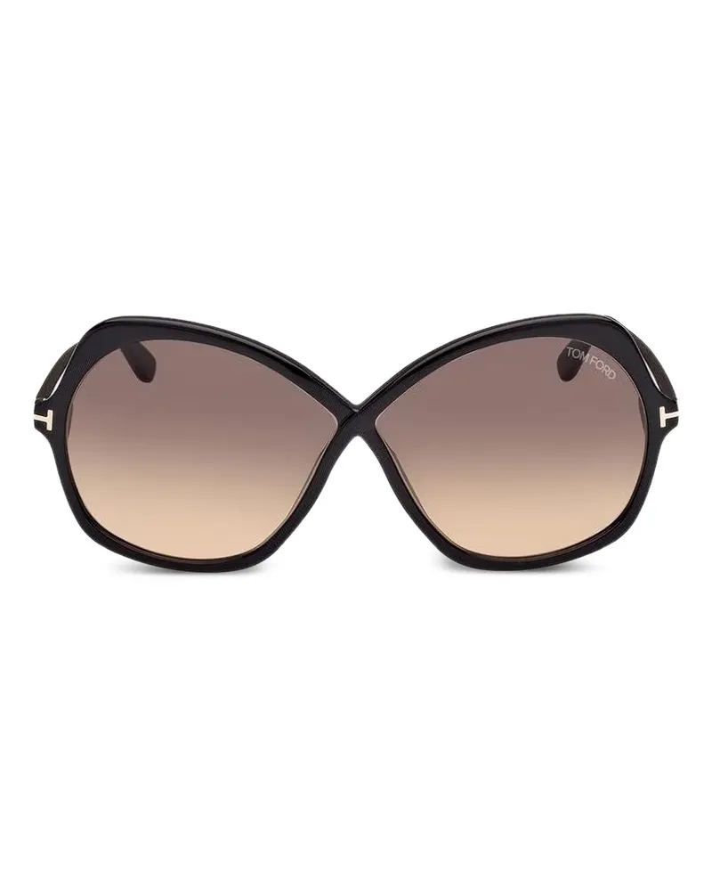 Tom Ford Rosemin Sonnenbrille mit geometrischen Gestell - Schwarz Schwarz