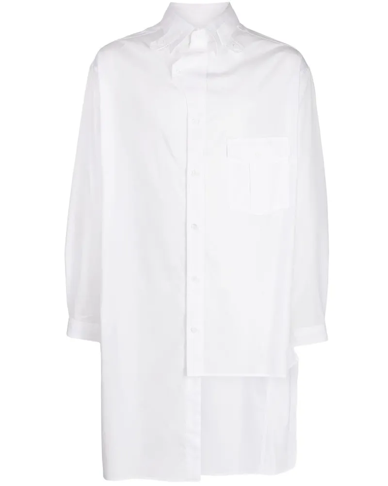 Yohji Yamamoto Asymmetrisches Hemd - Weiß Weiß
