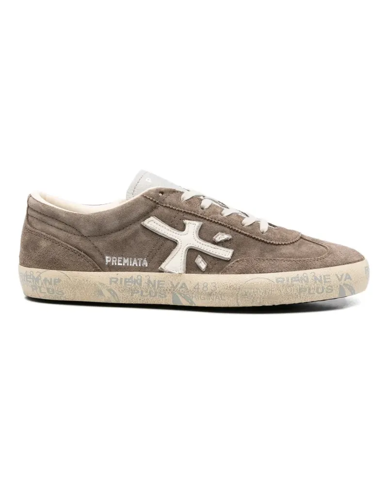 Premiata David 8094 logo-detail suede sneakers - Braun Braun