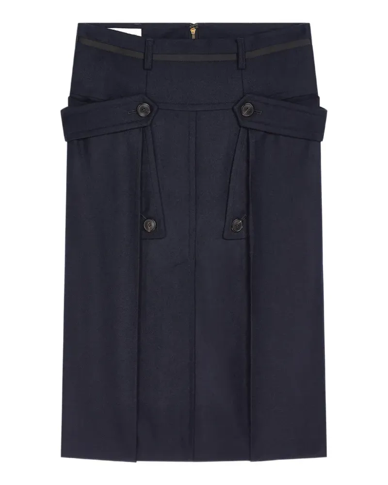 Dries van Noten Midirock aus Wolle - Blau Blau