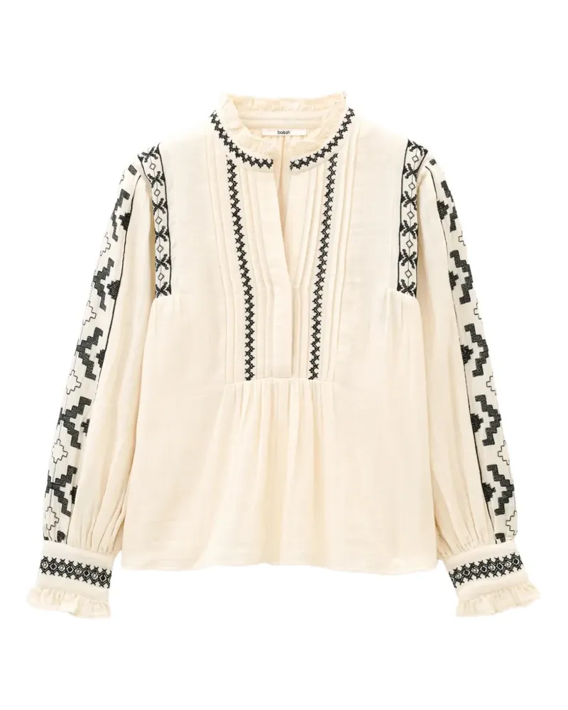 ba&sh Bestickte Pidma Bluse mit Rüschen - Nude Nude