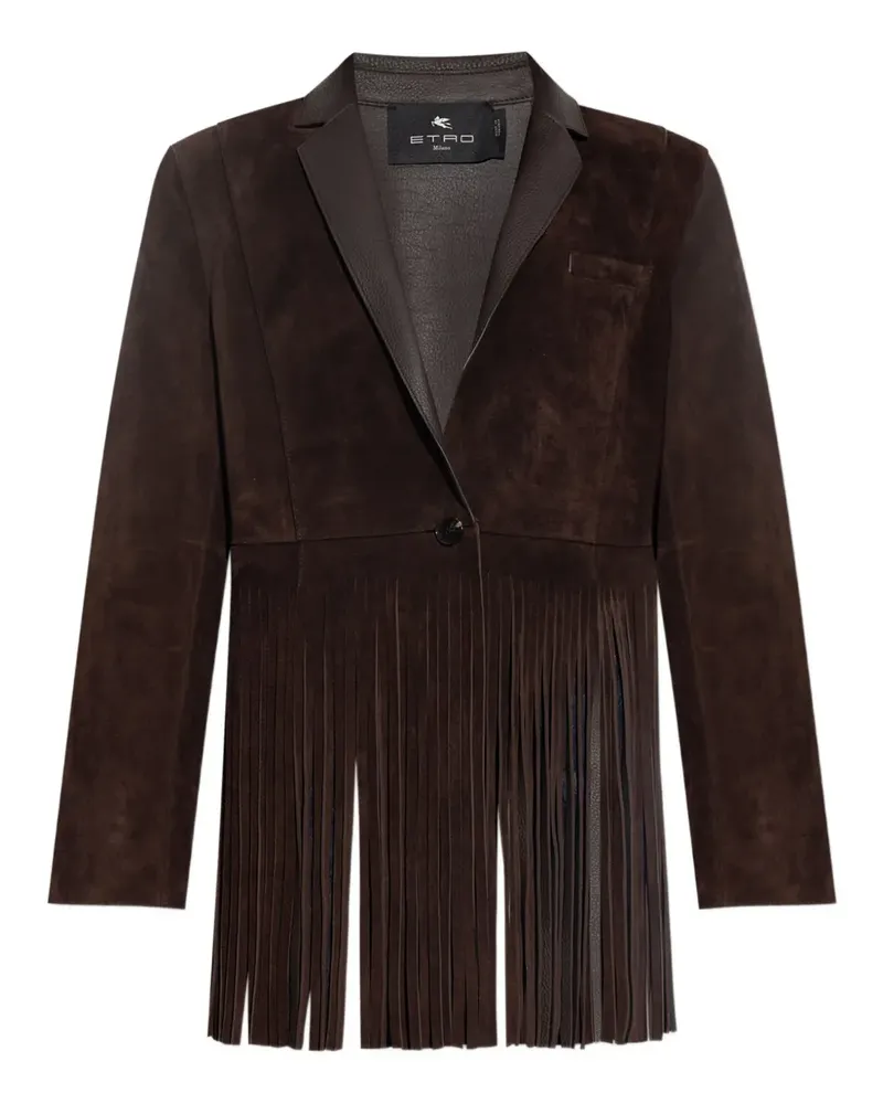 Etro Wildlederjacke mit Fransen - Braun Braun