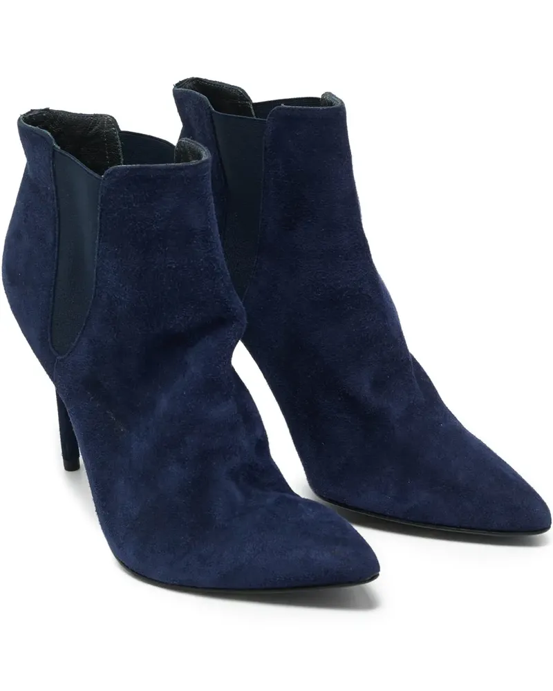 Stuart Weitzman Knöchelhohe Wildlederstiefel mit spitzer Kappe - Blau Blau