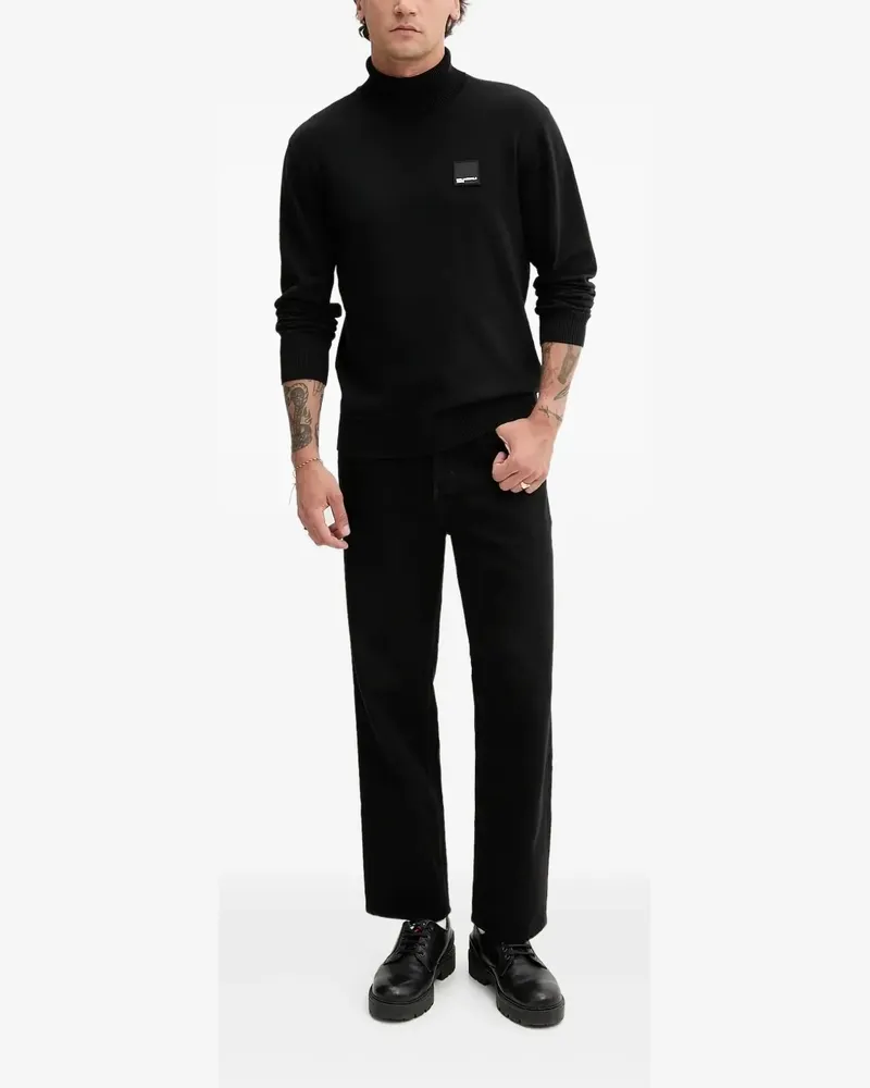 Karl Lagerfeld Rollkragenpullover mit Logo-Patch - Schwarz Schwarz