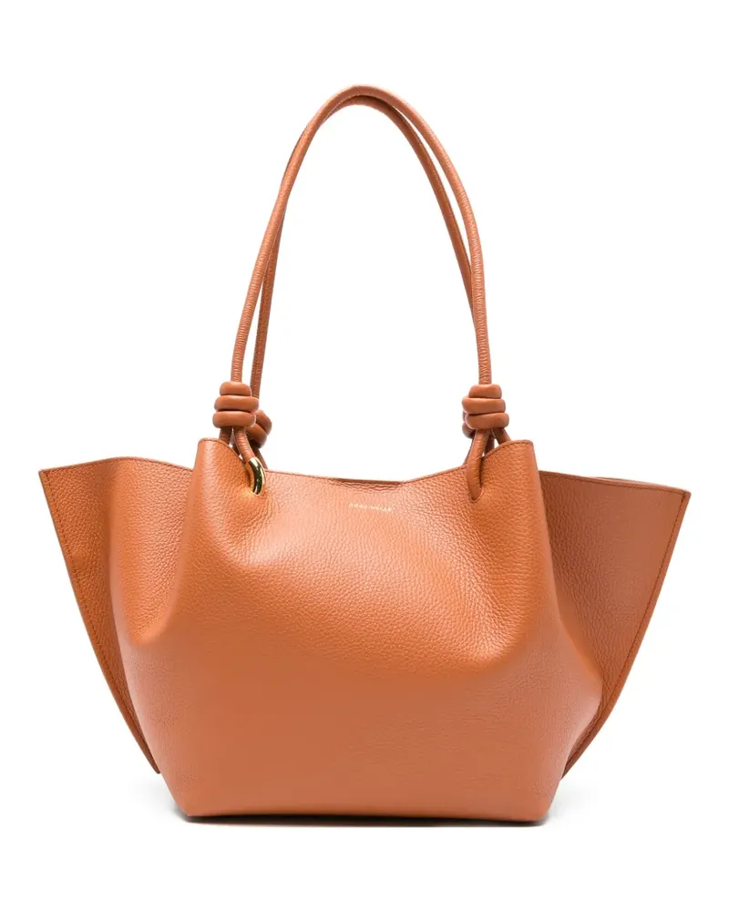 Coccinelle medium Finn knot leather tote bag - Braun Braun