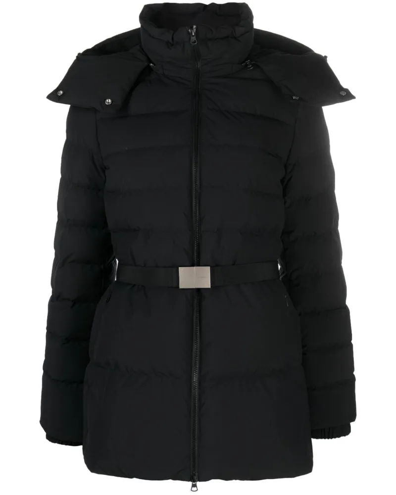 Burberry Gefütterte Kapuzenjacke mit Gürtel - Schwarz Schwarz
