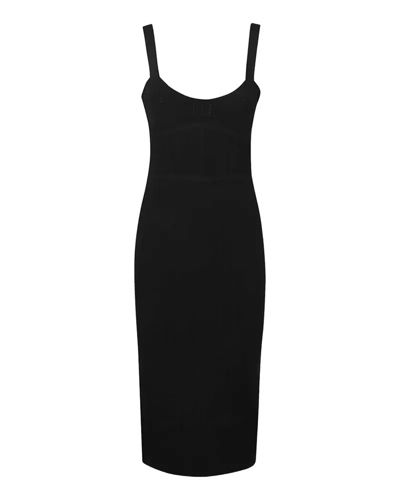 Patrizia Pepe Ärmelloses Party Time Midikleid - Schwarz Schwarz