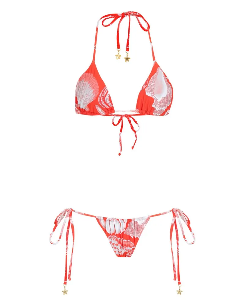 Amir Slama Bikini mit Seesterne-Print - 13 RED/WHITE 13