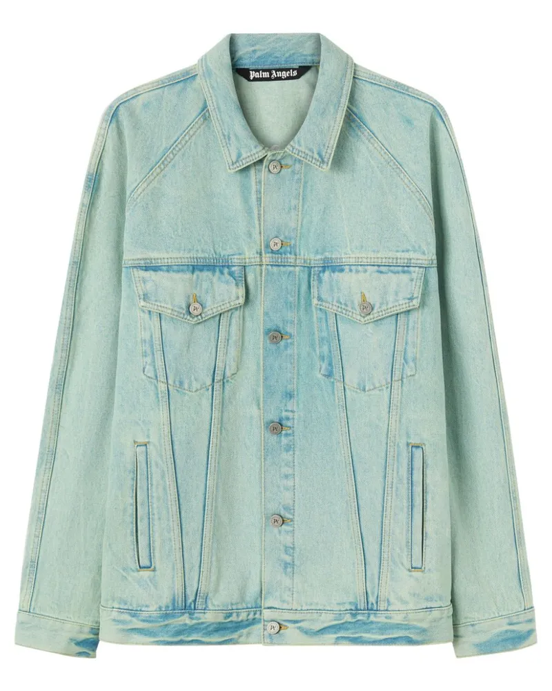 Palm Angels Überfärbte Jeansjacke - Grün Grün