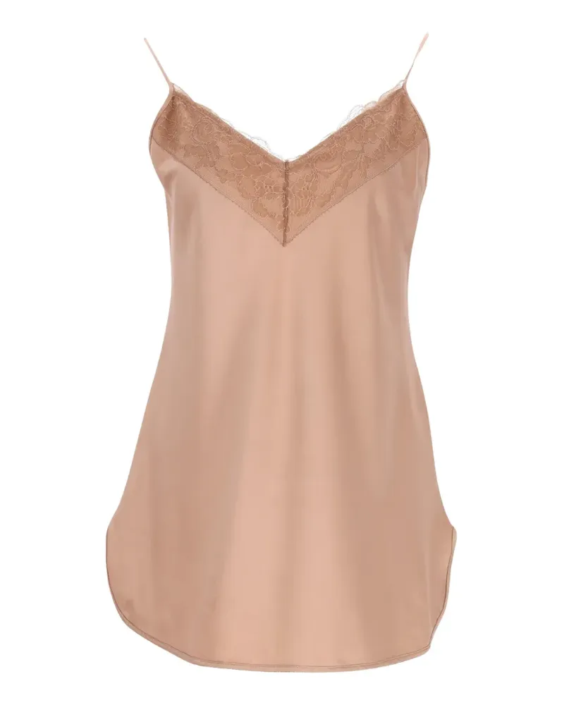 Max Mara Top mit Spitzenborte - Braun Braun