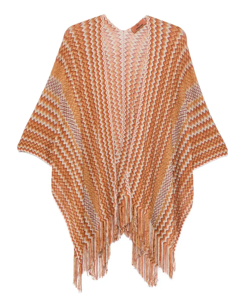 Missoni fringed-hem poncho - Orange Orange