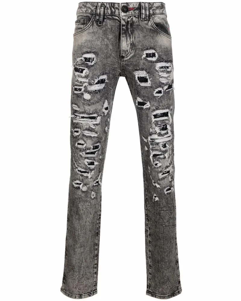 Philipp Plein Jeans mit Distressed-Detail - Grau Grau