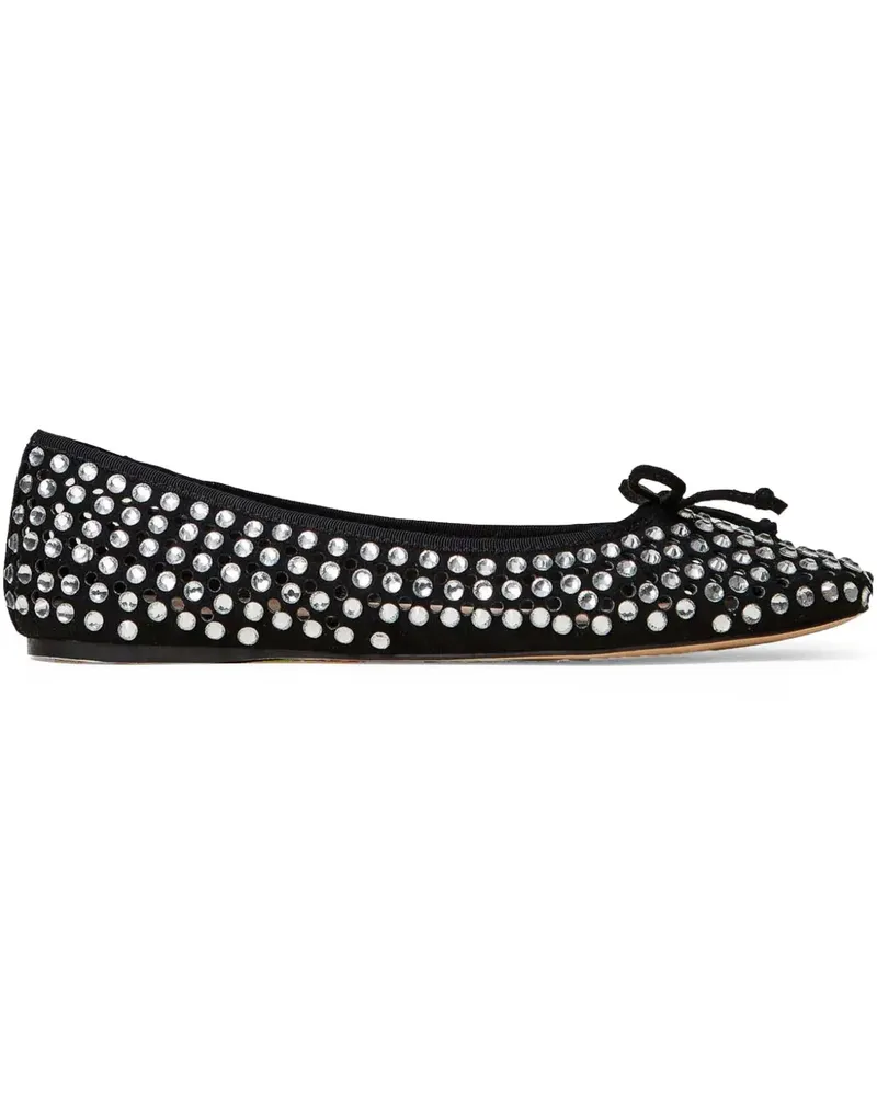 Twin-Set Ballerinas mit Strass - Schwarz Schwarz