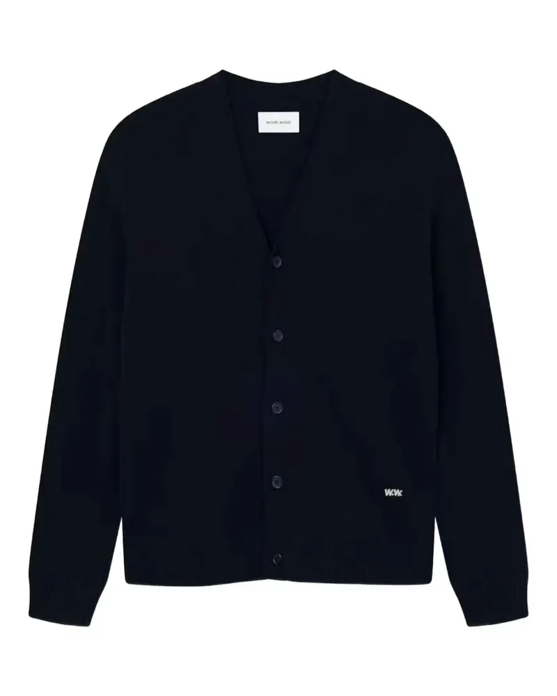 Wood Wood WWlogo cardigan - Blau Blau