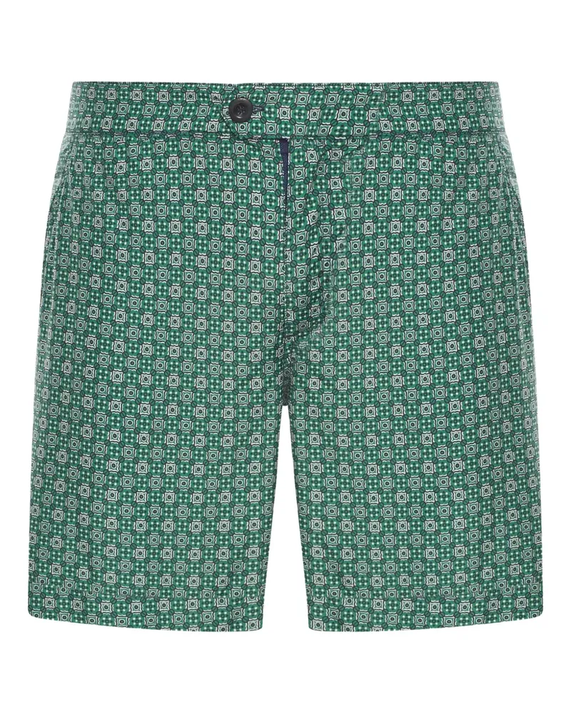 Incotex Badeshorts mit geometrischem Muster - Grün Grün