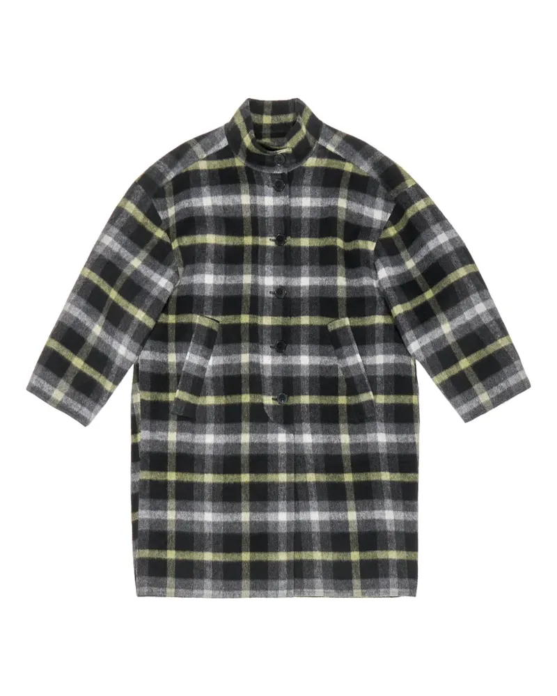 BIMBA Y LOLA Karierter Mantel mit Knöpfen - Schwarz Schwarz