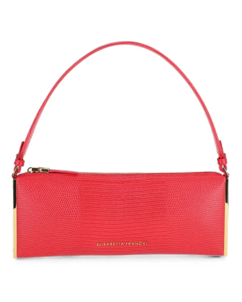 Elisabetta Franchi lizard-effect gold-tone trim shoulder bag - Rot Rot