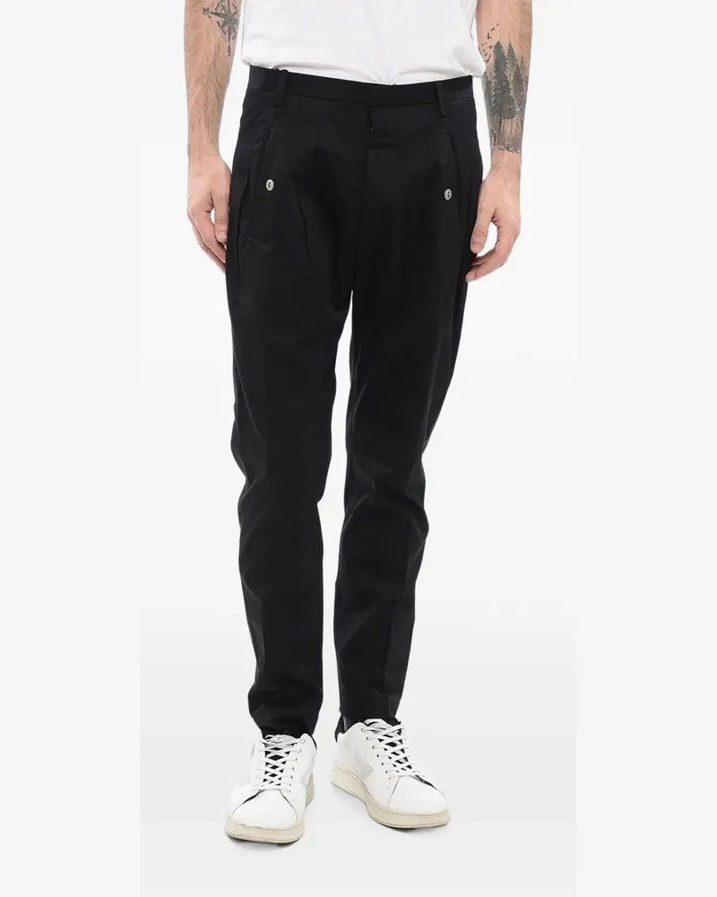 Corneliani Chino mit Falten - Schwarz Schwarz