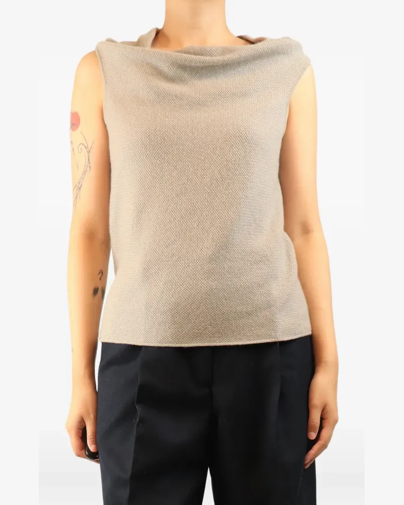 AGNONA cowl-neck cashmere top - Nude Nude