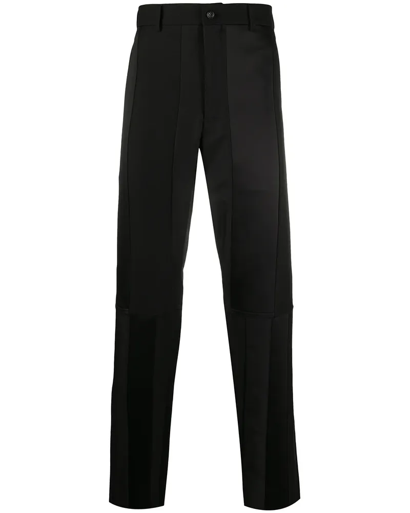 Comme des Garçons Gerade Hose mit Kontrasteinsätzen - Schwarz Schwarz