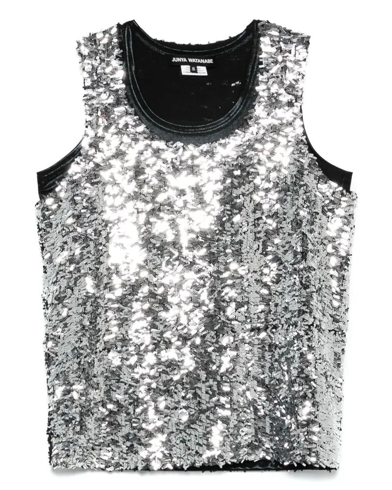 Junya Watanabe Oberteil mit Pailletten - Silber Silber